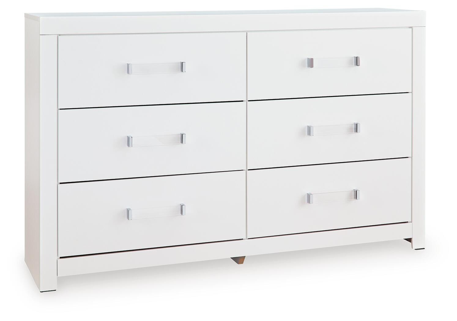 Maeling White Queen Upholstered Panel Bed, Dresser and Nightstand - Ornate Home