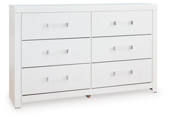 Maeling White Queen Upholstered Panel Bed, Dresser and Nightstand - Ornate Home
