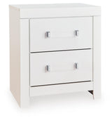 Maeling White Queen Upholstered Panel Bed, Dresser and Nightstand - Ornate Home