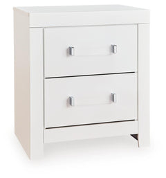 Maeling White Queen Upholstered Panel Bed, Dresser and Nightstand - Ornate Home