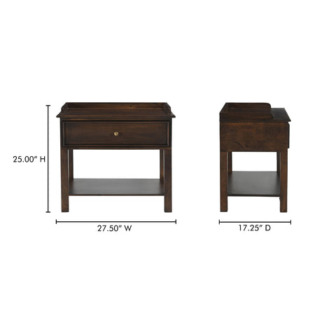 Maeve Dark Brown Nightstand - Ornate Home