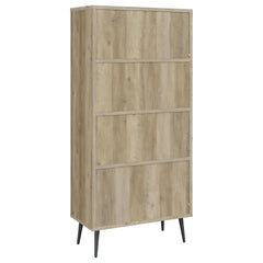 Maeve Distressed Pine 70-inch 3-shelf Bookcase with Drawers - Ornate Home