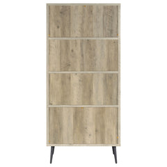 Maeve Distressed Pine 70-inch 3-shelf Bookcase with Drawers - Ornate Home