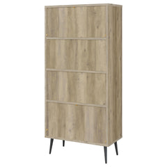 Maeve Distressed Pine 70-inch 3-shelf Bookcase with Drawers - Ornate Home