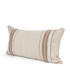 Maeve Natural/Orange 14x26 Lumbar Linen Decorative Pillow Cover - Ornate Home