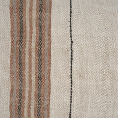 Maeve Natural/Orange 14x26 Lumbar Linen Pillow Cover with Down Filler - Ornate Home