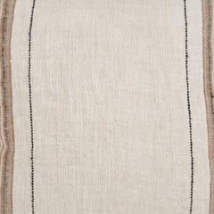 Maeve Natural/Orange 20x20 Square Linen Pillow Cover with Non-Allergen Filler - Ornate Home