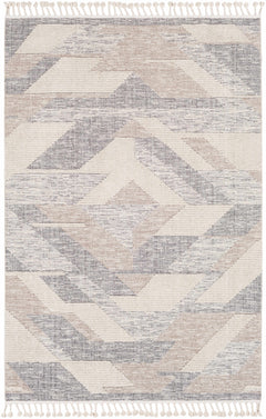 Magazine Geometric High/Low Pile Rug with Tassels - Clearance - Ornate Home