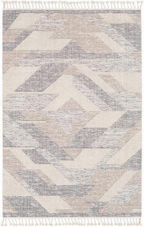 Magazine Geometric High/Low Pile Rug with Tassels - Clearance - Ornate Home