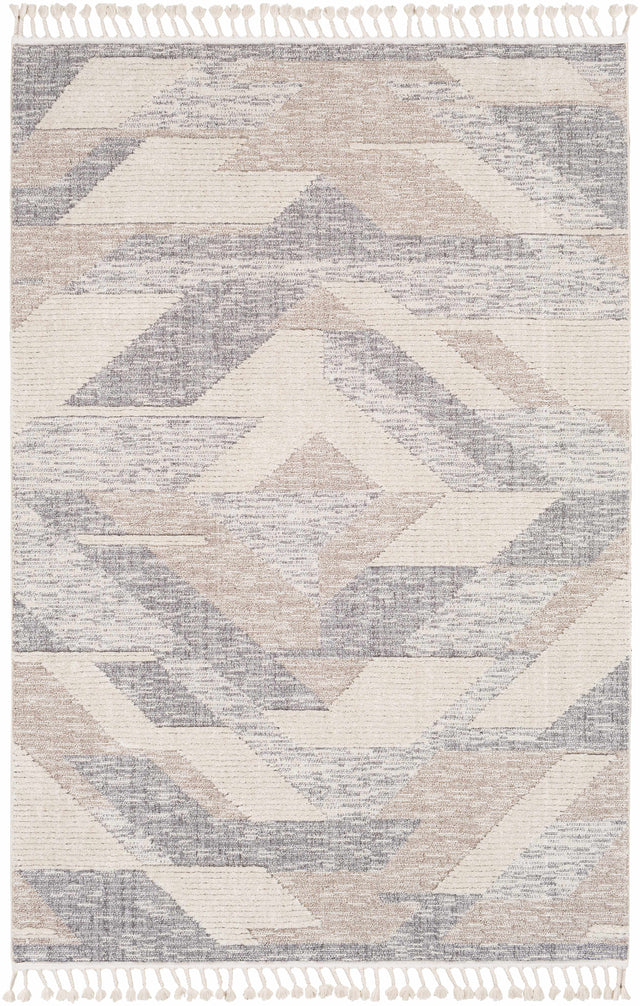 Magazine Geometric High/Low Pile Rug with Tassels - Clearance - Ornate Home