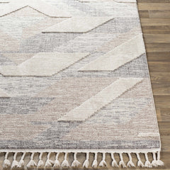 Magazine Geometric High/Low Pile Rug with Tassels - Clearance - Ornate Home