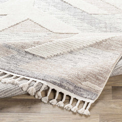 Magazine Geometric High/Low Pile Rug with Tassels - Clearance - Ornate Home