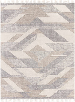 Magazine Geometric High/Low Pile Rug with Tassels - Clearance - Ornate Home