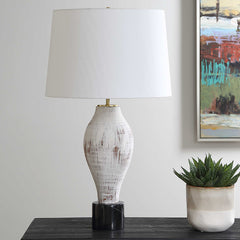 Magdaline Brown/White Rustic Table Lamp - Ornate Home