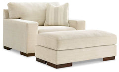 Maggie Birch Oversized Chair & Ottoman Set - Ornate Home