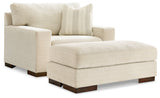 Maggie Birch Oversized Chair and Ottoman (Online Special Price) - Ornate Home