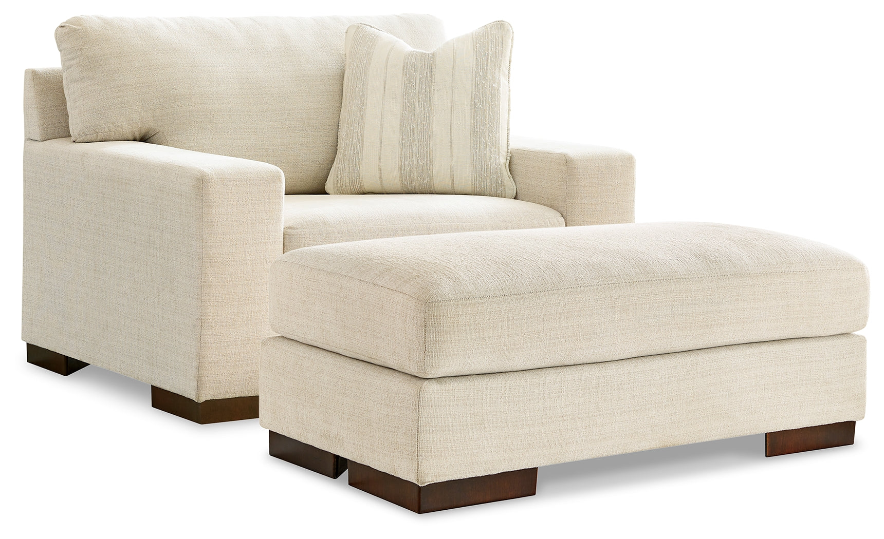 Maggie Birch Oversized Chair and Ottoman (Online Special Price) - Ornate Home