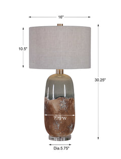 Maggie Brown/Gray Ceramic Table Lamp - Ornate Home