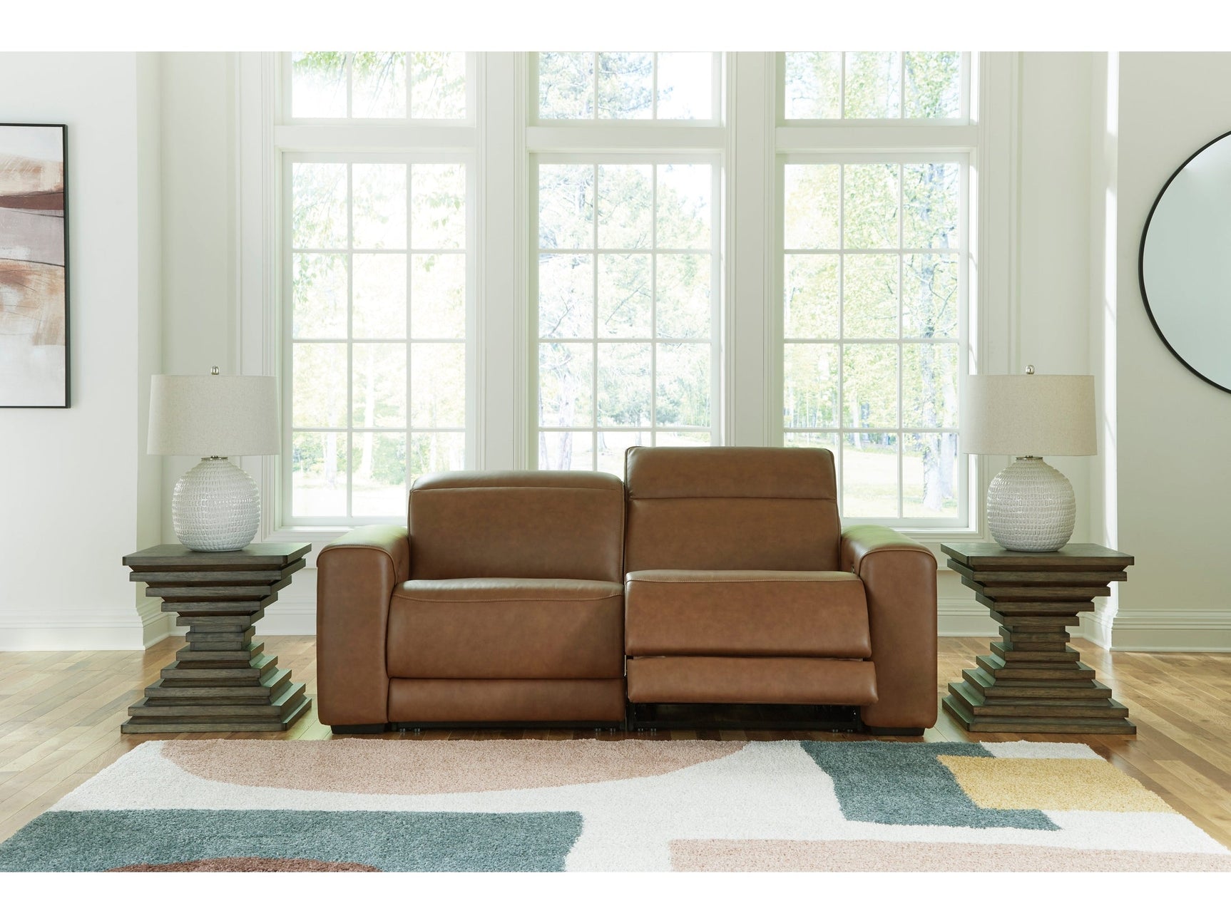 Magic Man Caramel 2-Piece Power Reclining Sectional Loveseat (Online Special Price) - Ornate Home
