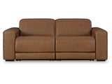 Magic Man Caramel 2-Piece Power Reclining Sectional Loveseat (Online Special Price) - Ornate Home