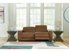 Magic Man Caramel 2-Piece Power Reclining Sectional Loveseat (Prime Sale) - Ornate Home