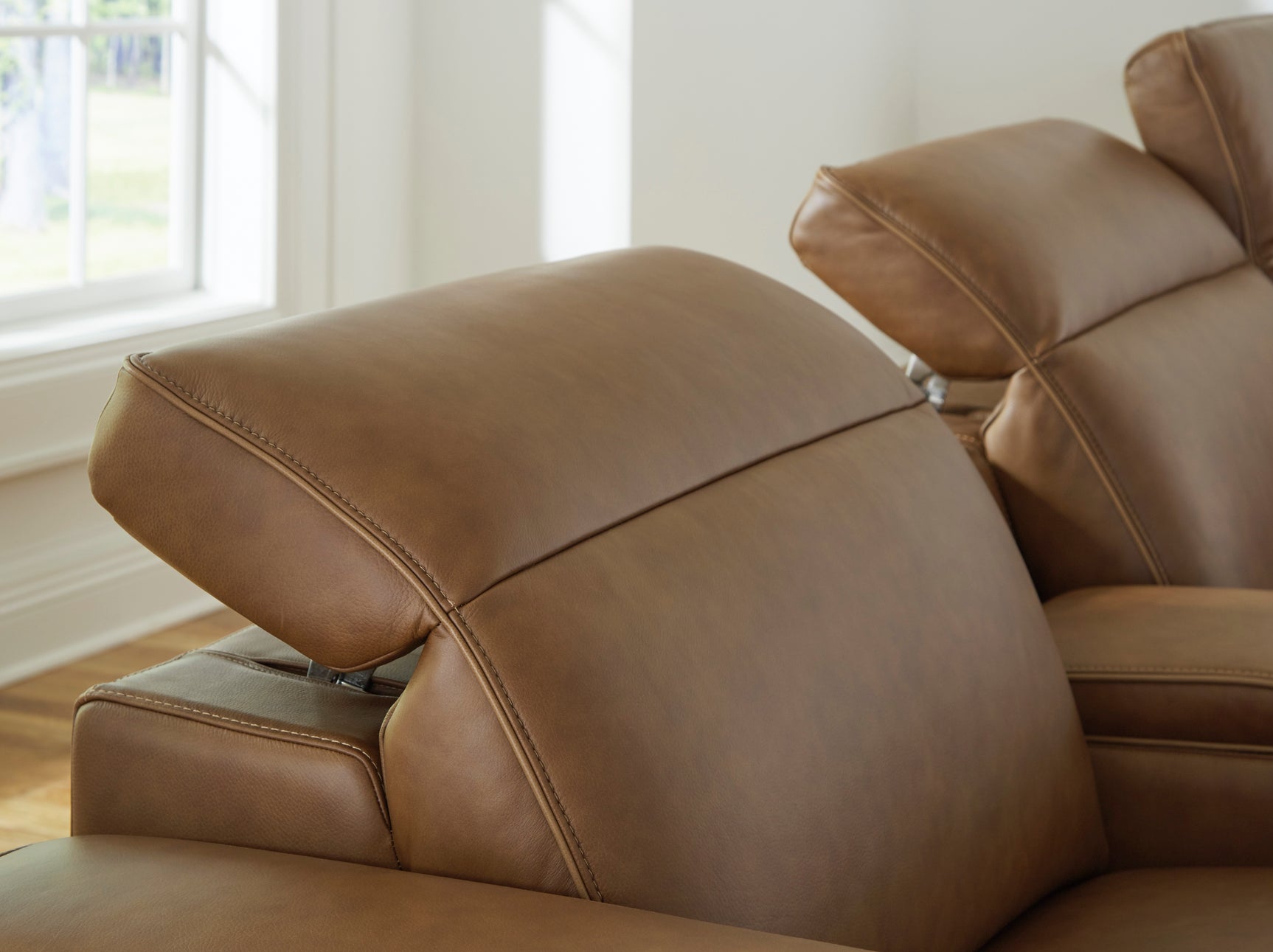 Magic Man Caramel 2-Piece Power Reclining Sectional Loveseat w/Console (Online Special Price) - Ornate Home