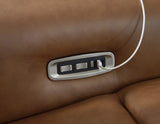 Magic Man Caramel 2-Piece Power Reclining Sectional Loveseat w/Console (Online Special Price) - Ornate Home
