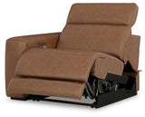 Magic Man Caramel 2-Piece Power Reclining Sectional Loveseat w/Console - Ornate Home