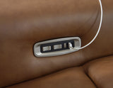 Magic Man Caramel 2-Piece Power Reclining Sectional Loveseat w/Console - Ornate Home