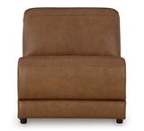 Rally-Up Caramel 5-Piece Dual Power Leather Reclining Modular Sectional - Ornate Home