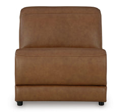 Rally-Up Caramel 5-Piece Dual Power Leather Reclining Modular Sectional - Ornate Home