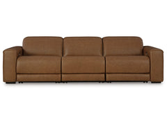 Magic Man Caramel 3-Piece Power Reclining Sectional Sofa - Ornate Home