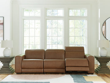 Magic Man Caramel 3-Piece Power Reclining Sectional Sofa - Ornate Home