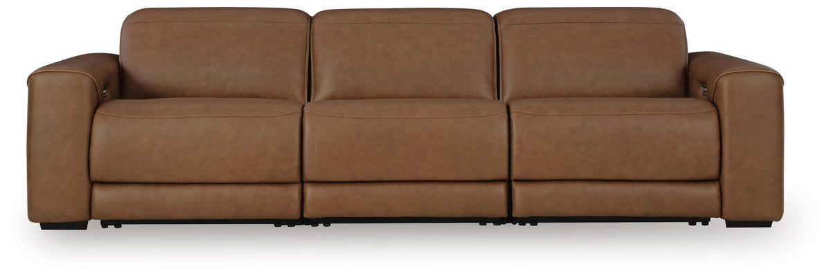 Magic Man Caramel 3-Piece Power Reclining Sectional Sofa - Ornate Home