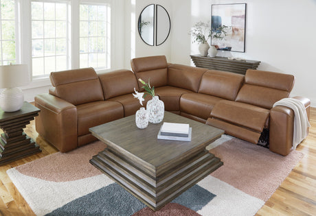 Magic Man Caramel 5-Piece Power Reclining Sectional (Online Special Price) - Ornate Home