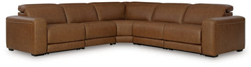 Magic Man Caramel 5-Piece Power Reclining Sectional - Ornate Home