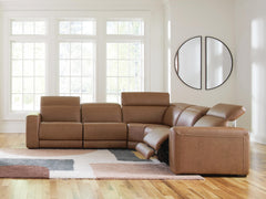 Magic Man Caramel 5-Piece Power Reclining Sectional - Ornate Home