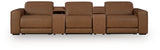 Magic Man Caramel 5-Piece Power Reclining Sectional w/ Console - Ornate Home