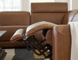 Magic Man Caramel 5-Piece Power Reclining Sectional with Console (Online Special Price) - Ornate Home