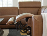 Magic Man Caramel 6-Piece Power Reclining Sectional with Console (Online Special Price) - Ornate Home