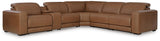 Magic Man Caramel 6-Piece Power Reclining Sectional with Console - Ornate Home