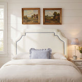 Magnolia Alabaster/Cadet Blue Stain-Resistant Performance Velvet King Size Headboard - Ornate Home