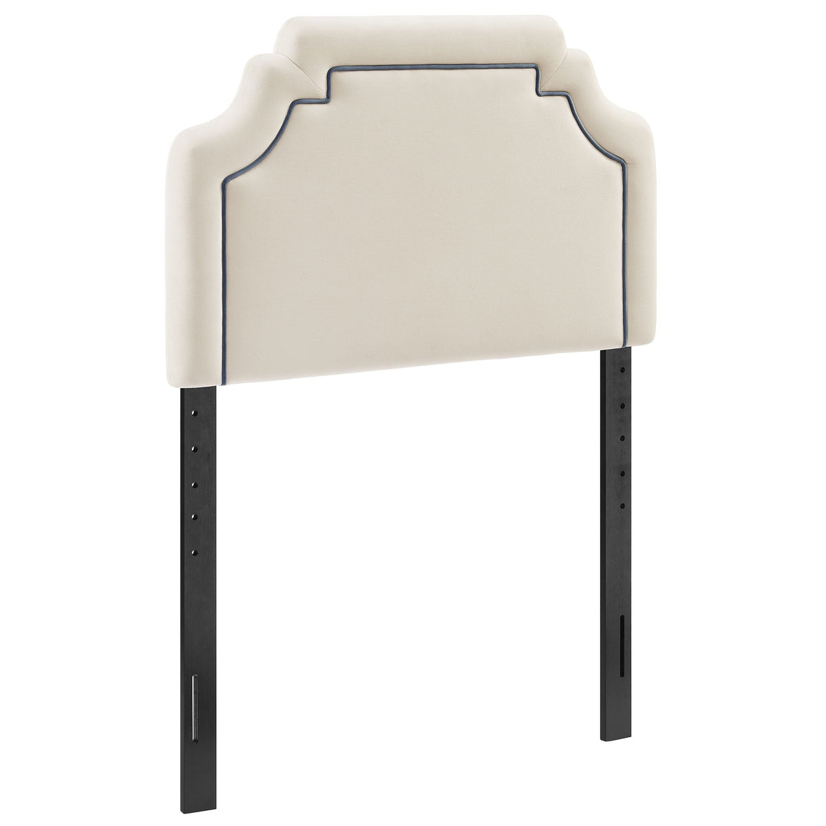 Magnolia Alabaster/Cadet Blue Stain-Resistant Performance Velvet Twin Size Headboard - Ornate Home