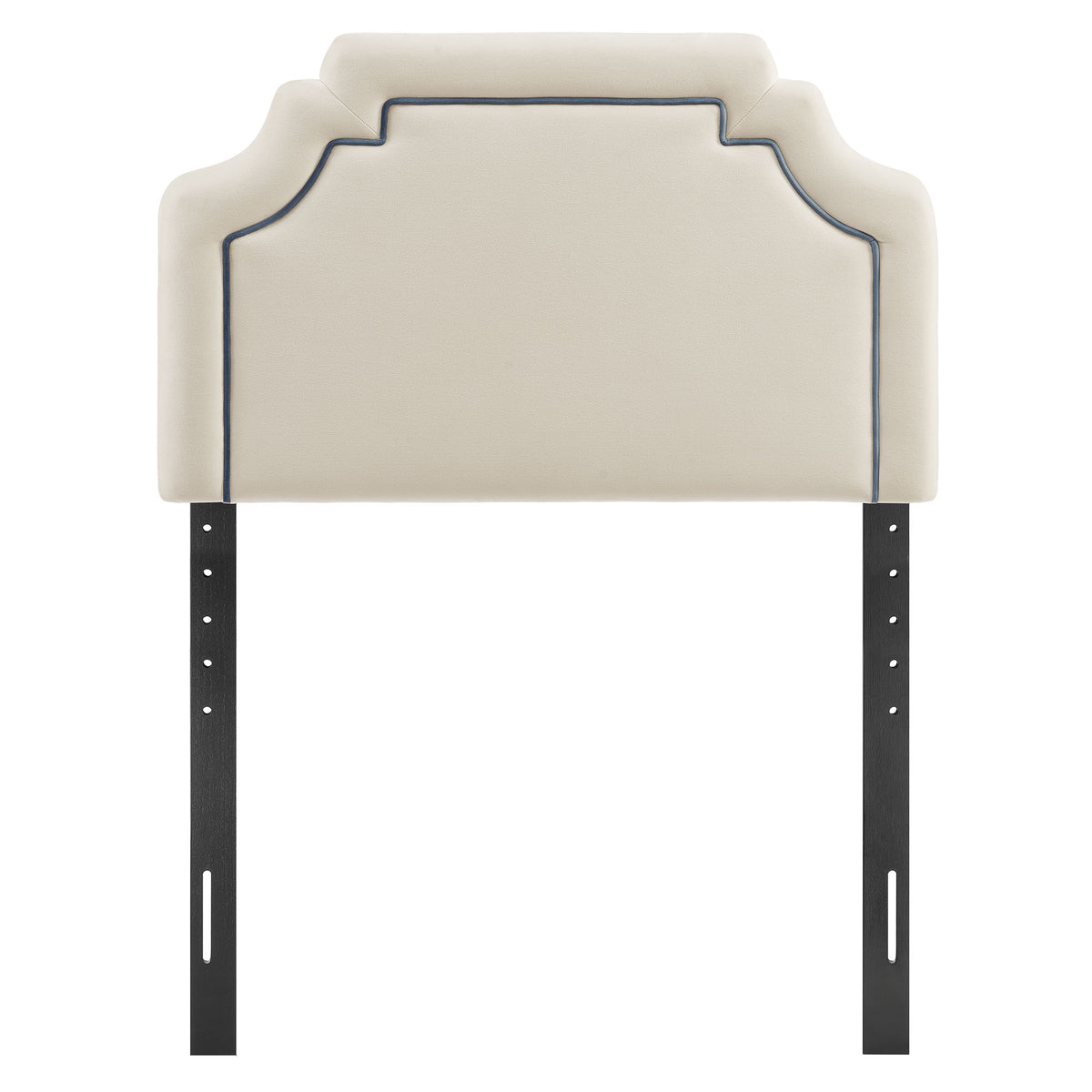 Magnolia Alabaster/Cadet Blue Stain-Resistant Performance Velvet Twin Size Headboard - Ornate Home