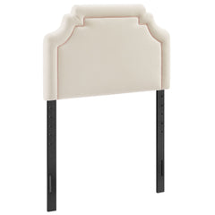 Magnolia Alabaster/Pink Stain-Resistant Performance Velvet Twin Size Headboard - Ornate Home