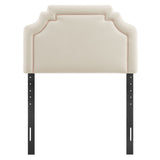 Magnolia Alabaster/Pink Stain-Resistant Performance Velvet Twin Size Headboard - Ornate Home