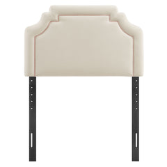 Magnolia Alabaster/Pink Stain-Resistant Performance Velvet Twin Size Headboard - Ornate Home