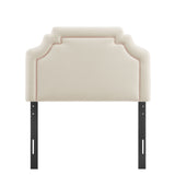 Magnolia Alabaster/Pink Stain-Resistant Performance Velvet Twin Size Headboard - Ornate Home