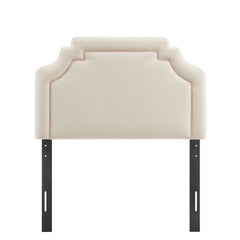 Magnolia Alabaster/Pink Stain-Resistant Performance Velvet Twin Size Headboard - Ornate Home