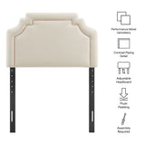 Magnolia Alabaster/Pink Stain-Resistant Performance Velvet Twin Size Headboard - Ornate Home